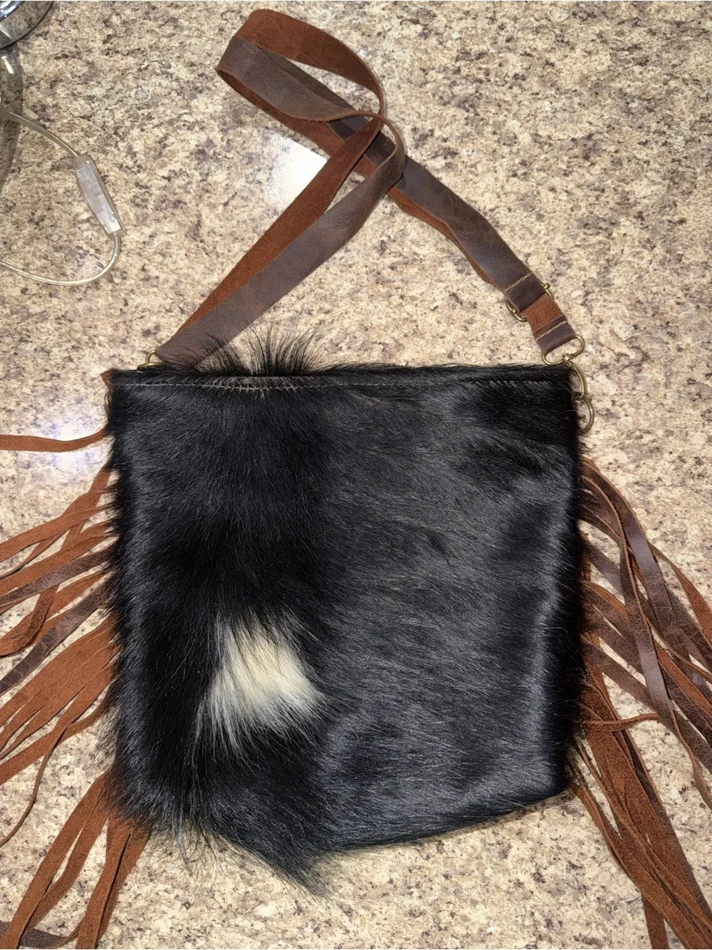 Genuine Hair-On Cowhide & Leather Crossbody